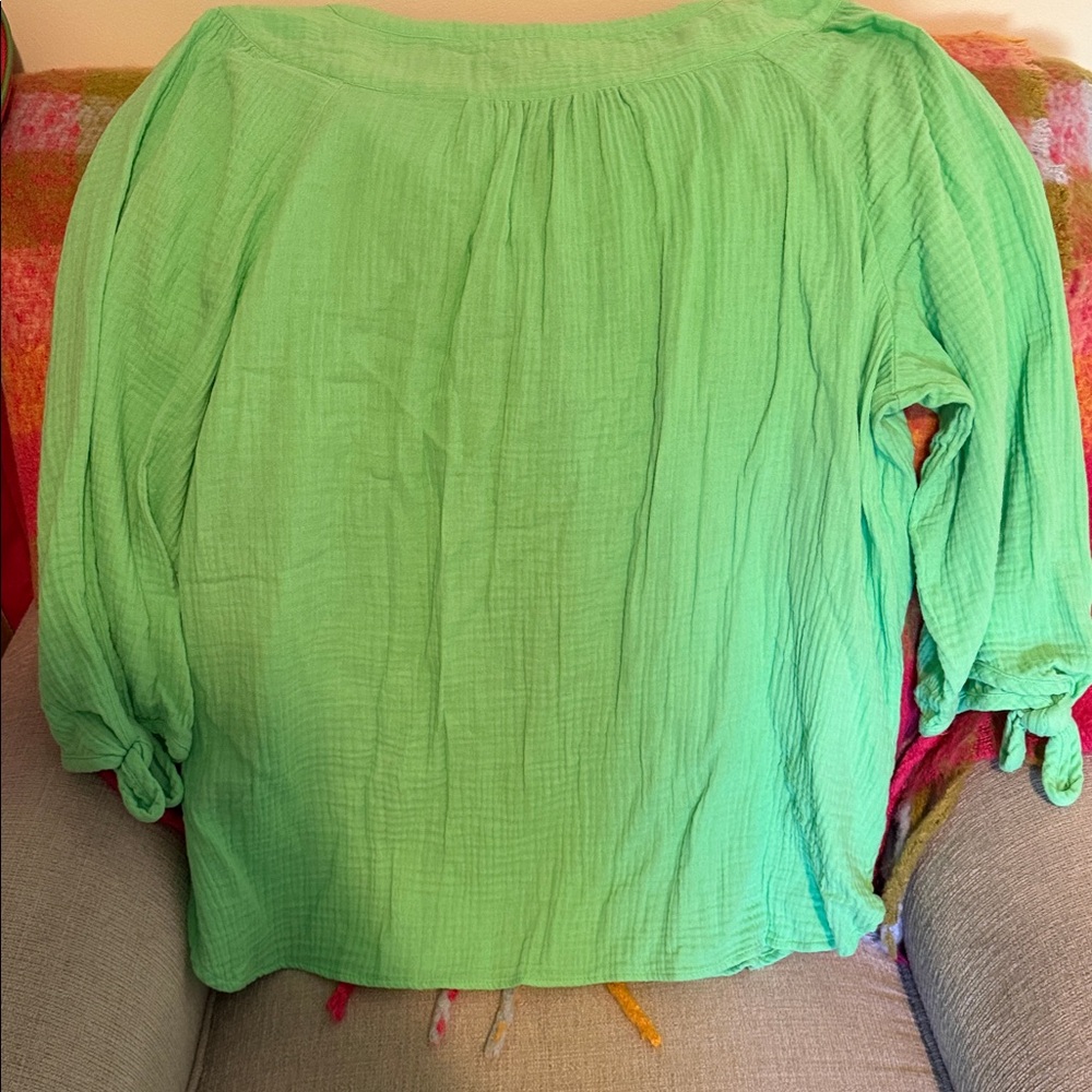 Talbots Button Down Spring Green Button Down Blou… - image 5